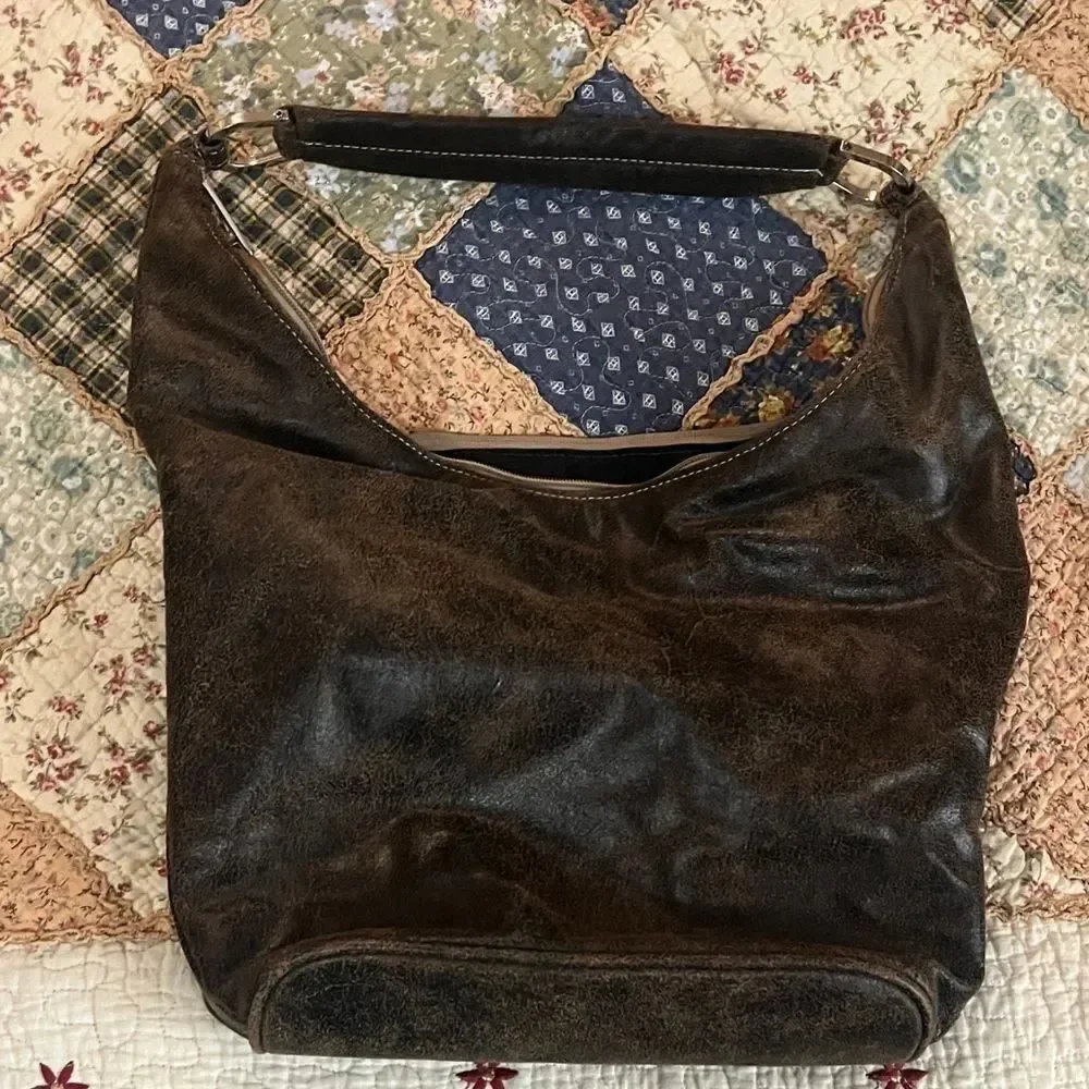 Park Ave., New York leather hobo bag